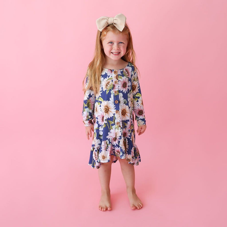Little Girl in Soraya Floral Toddler Girl Dress Hi Low Dress