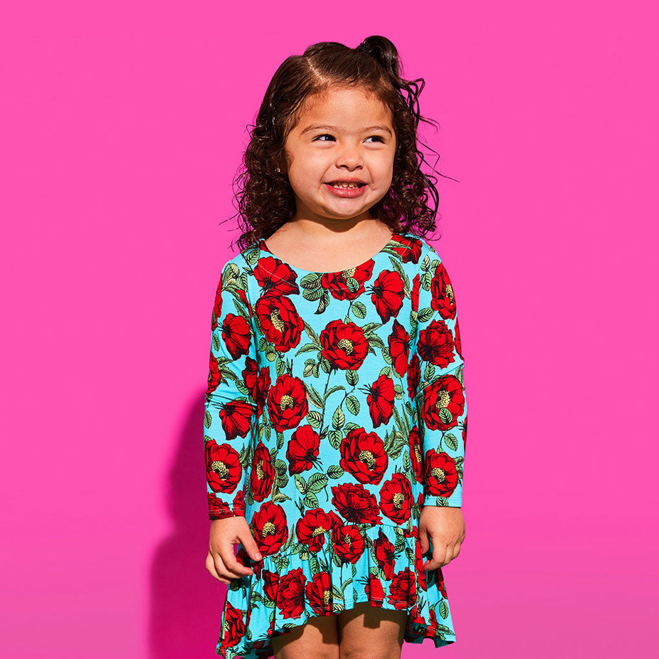 alice + olivia® Beach Bliss Long Sleeve Hi-Low Dress