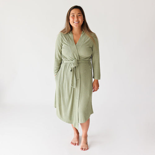 Olive Waffle Robe