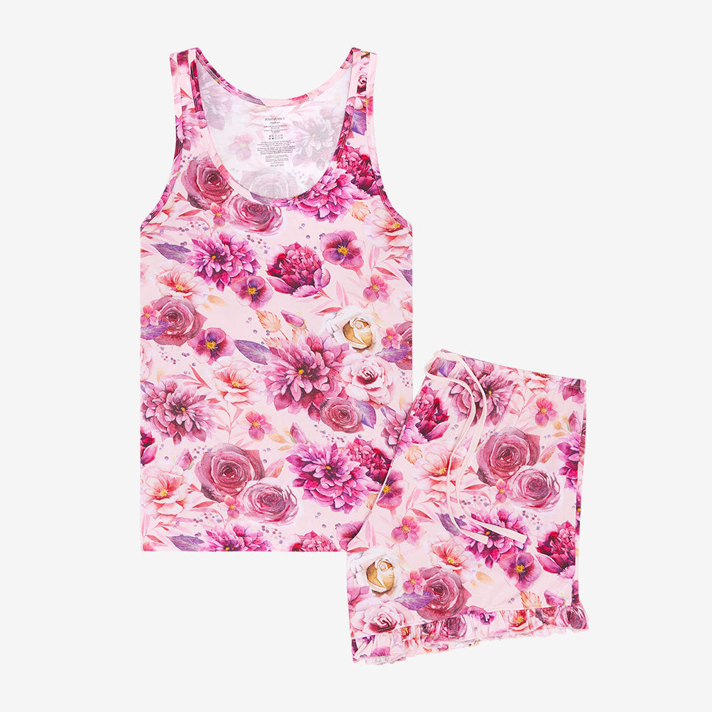 Amira Women's Tank Ruffled Short Set