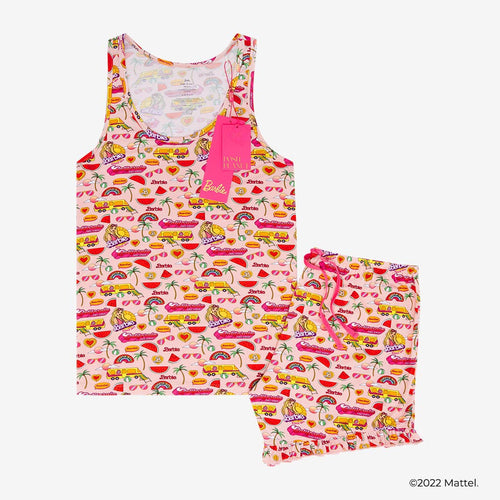Malibu Barbie™ Women's Tank Ruffled Short Set