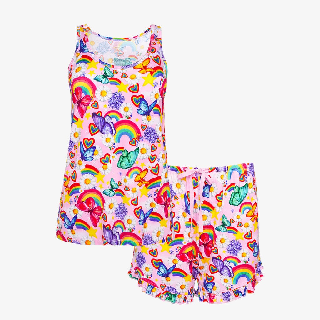 Raina Women's Tank Ruffled Short Set