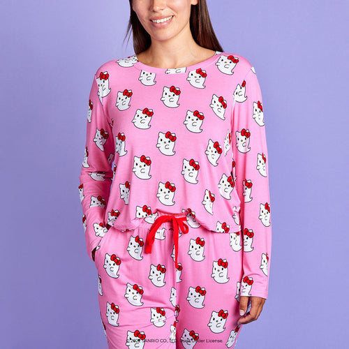 Hello Kitty® Ghost Women's Long Sleeve Scoop Loungewear