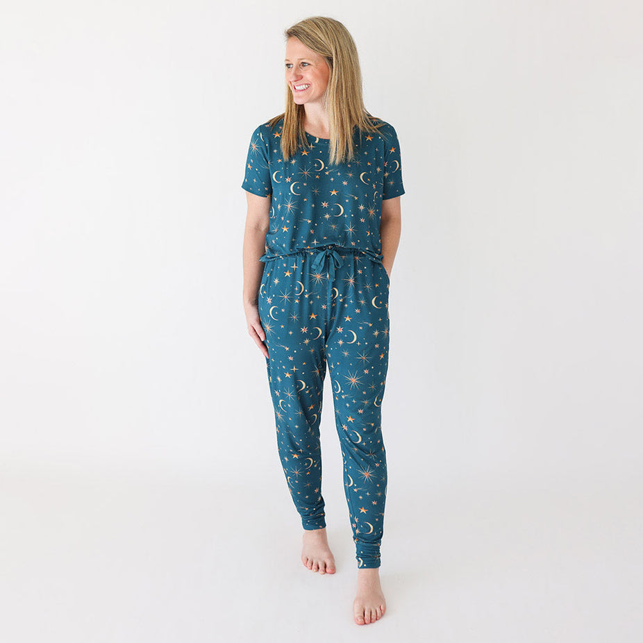 Celestial Stars Women's Short Sleeve Scoop Loungewear