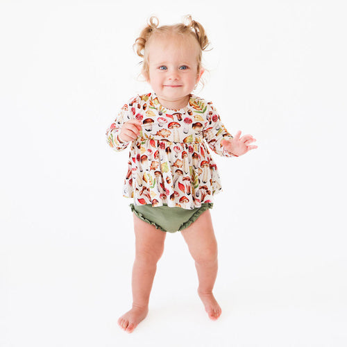 Alba Long Sleeve Peplum Ruffled Bummie Set