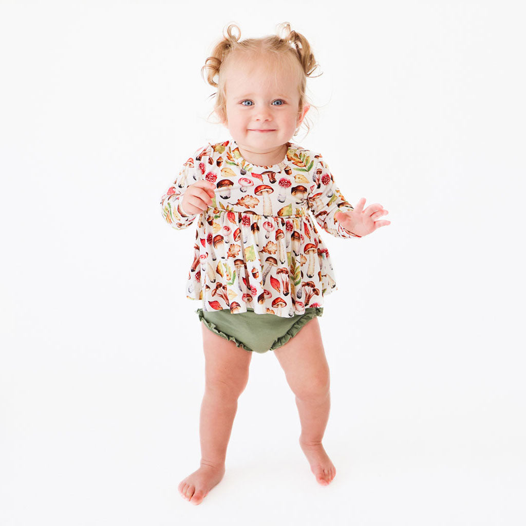Alba Long Sleeve Peplum Ruffled Bummie Set