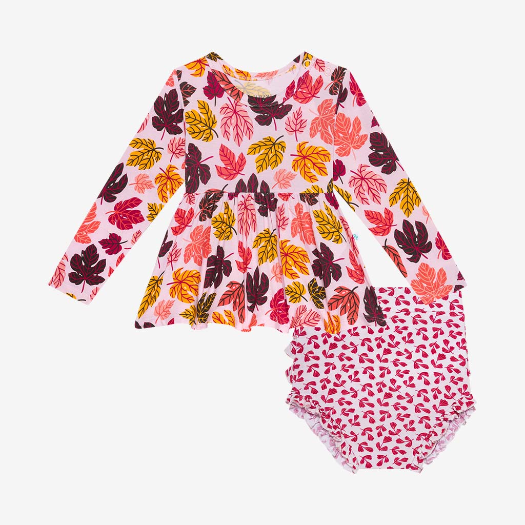 Autumn Long Sleeve Peplum Ruffled Bummie Set