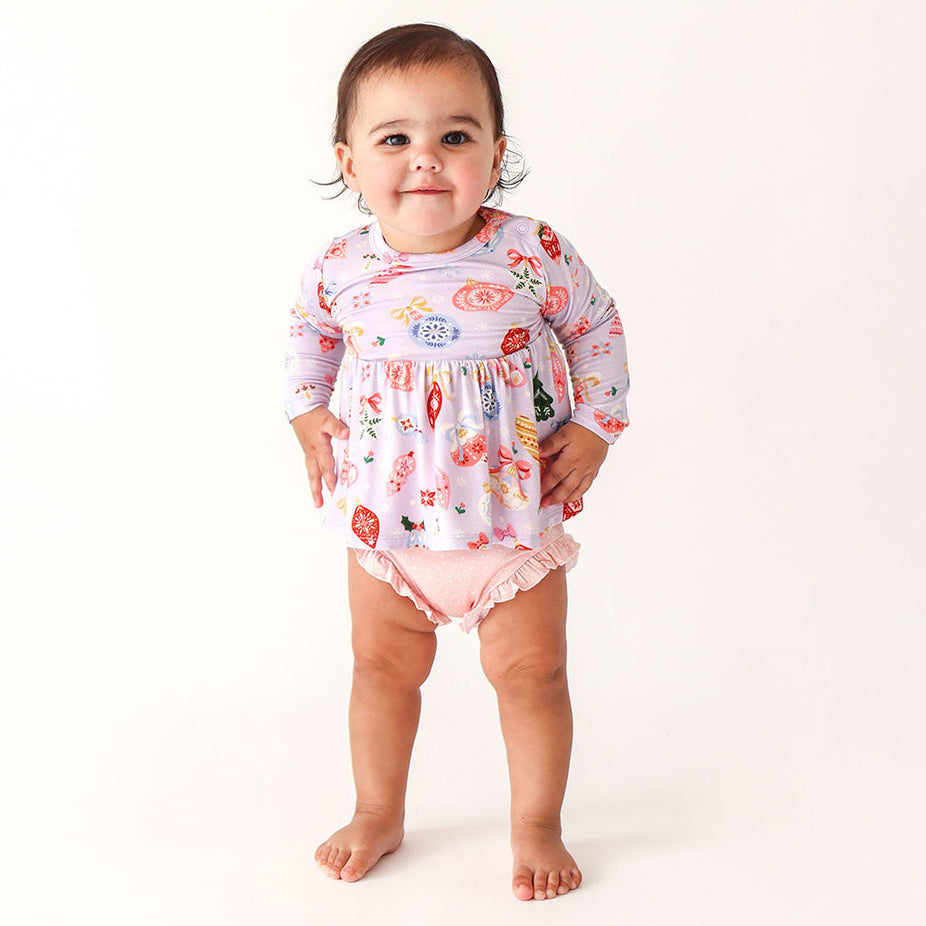 Holly Long Sleeve Peplum Ruffled Bummie Set