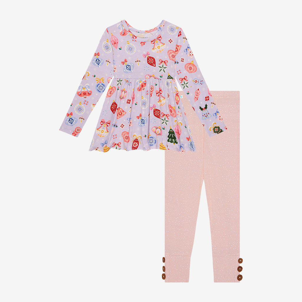 Holly Long Sleeve Peplum Legging Set