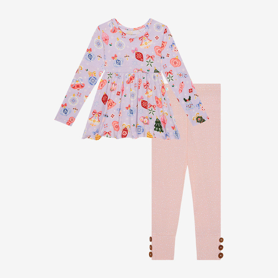 Holly Long Sleeve Peplum Legging Set