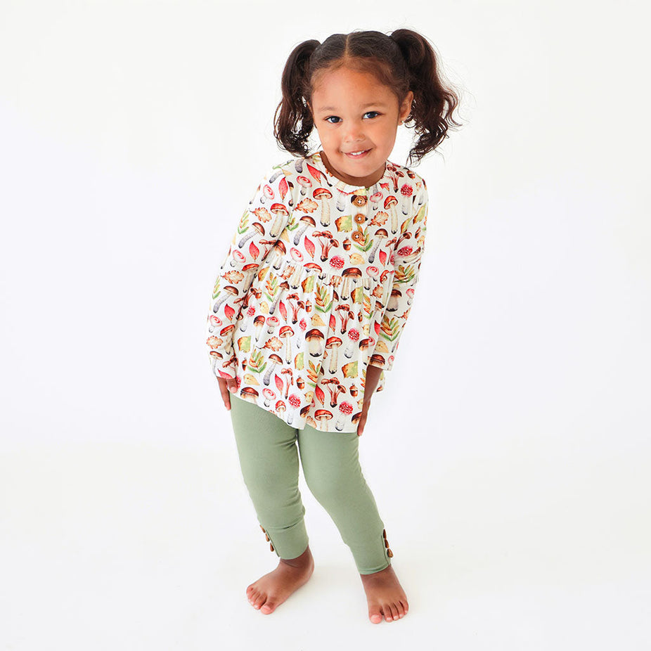 Alba Long Sleeve Henley Peplum Legging Set