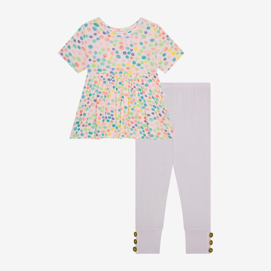 Estelle Short Sleeve Peplum Legging Set