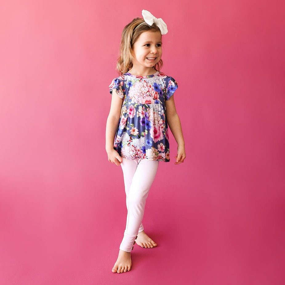 Blanche Ruffled Cap Sleeve Peplum Legging Set