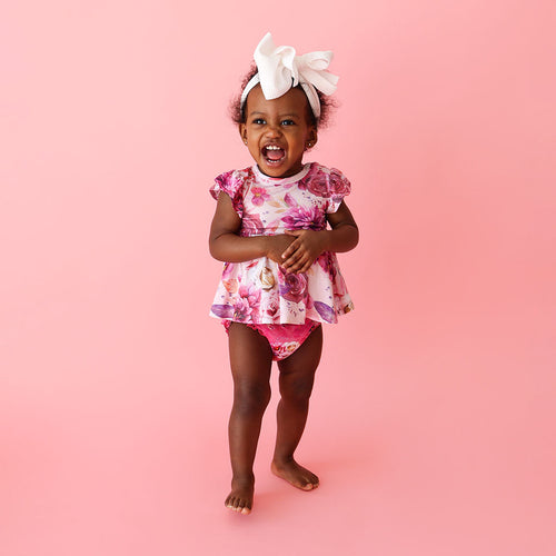 Amira Ruffled Cap Sleeve Peplum Ruffled Bummie Set