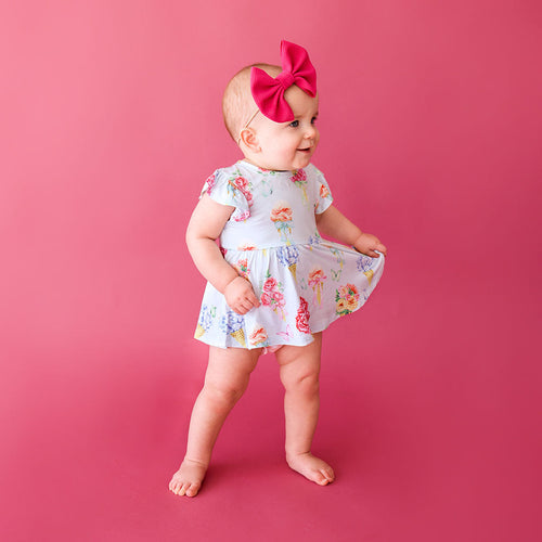 Camille Ruffled Cap Sleeve Peplum Ruffled Bummie Set