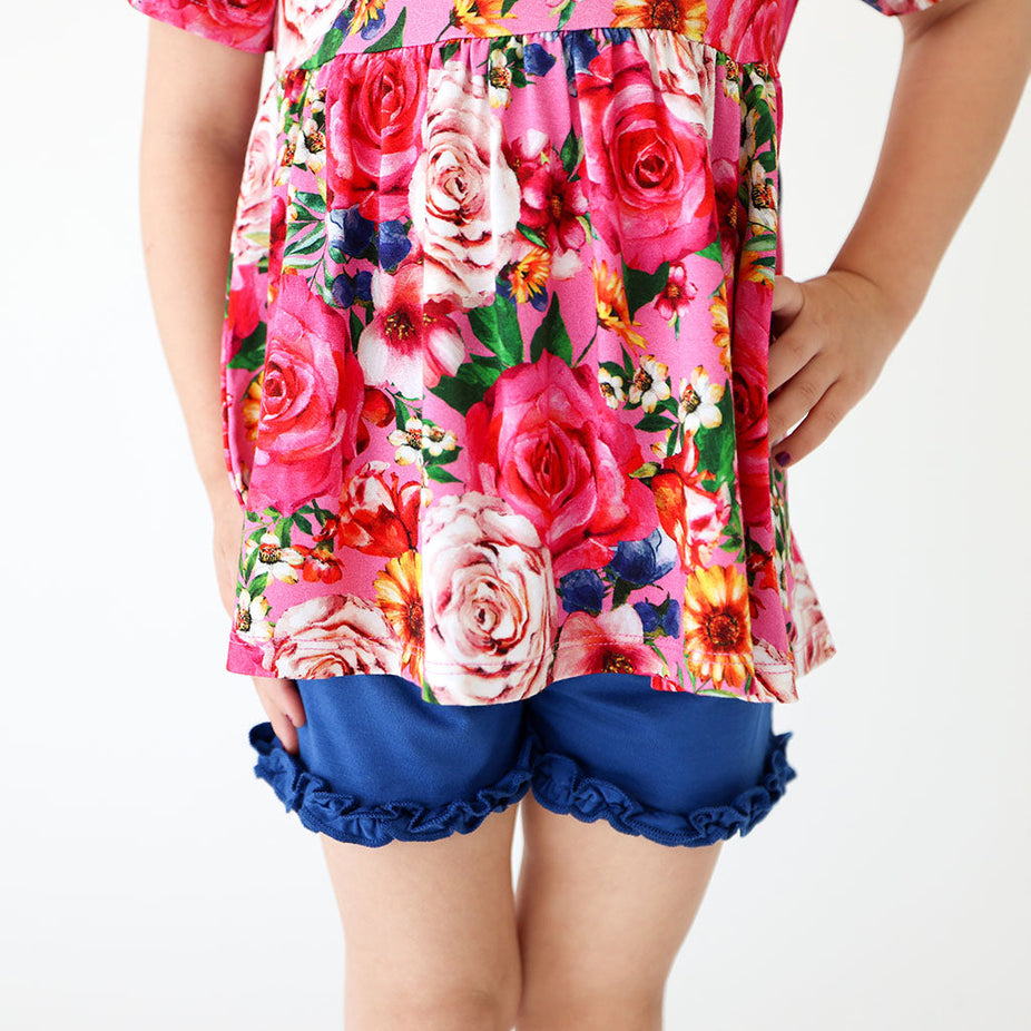 Monika Short Sleeve Peplum Ruffled Short Set