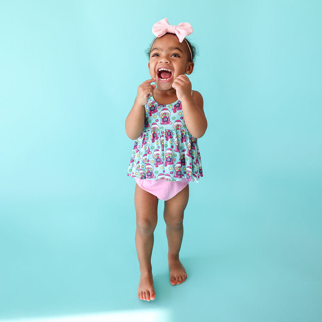 Poshalicious Gum Peplum Bummie Set