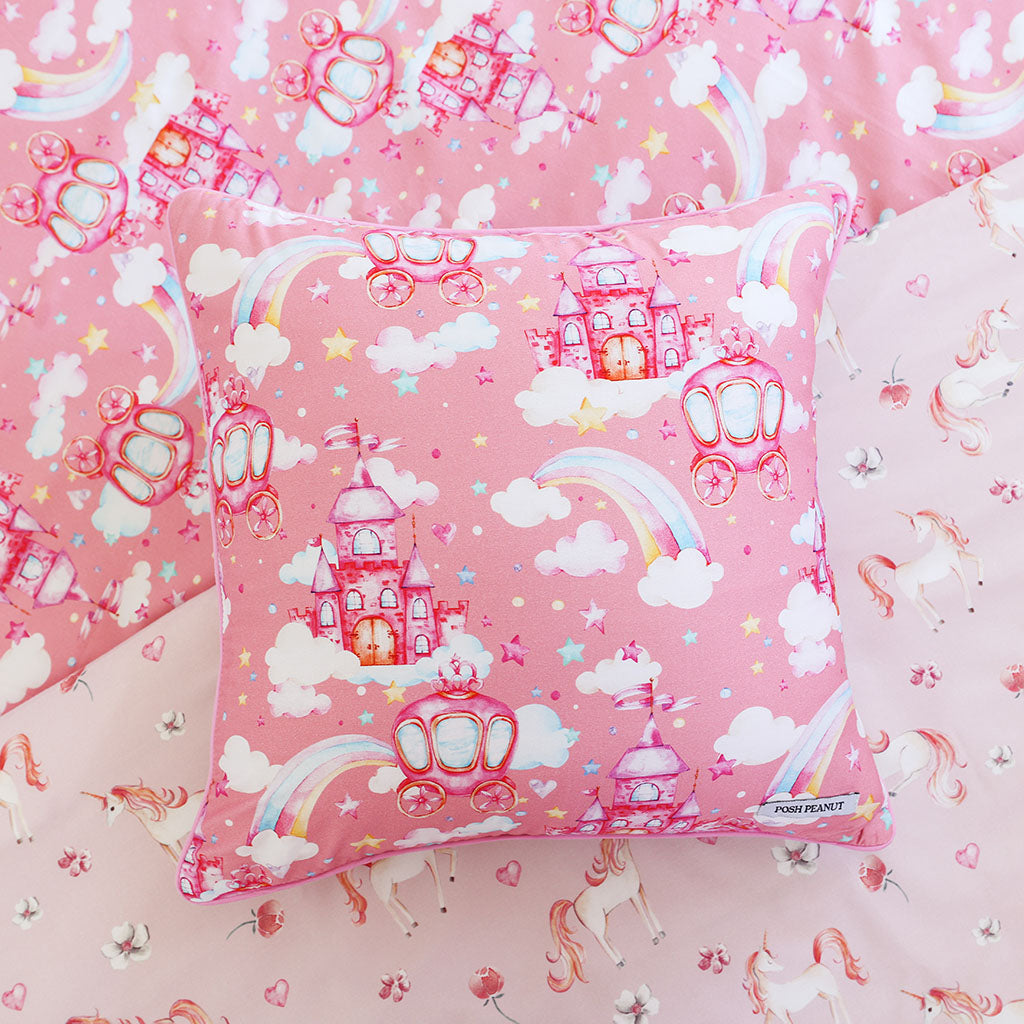 Posh Castle Square Throw Pillow Cover