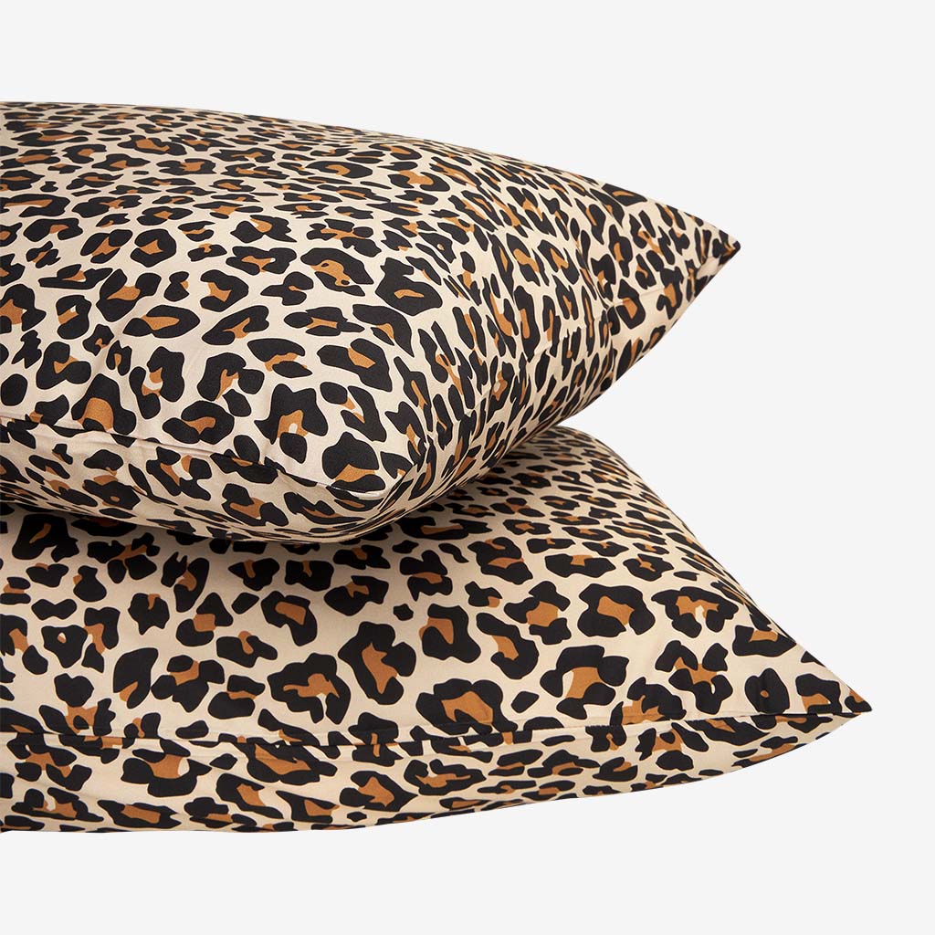 Lana Leopard Tan Standard Pillowcase Set