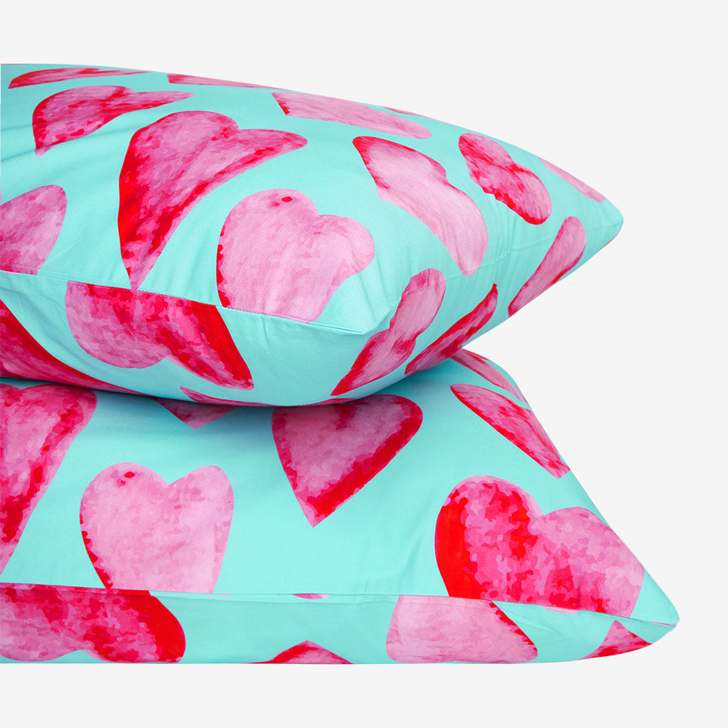 Queen of Hearts Standard Pillowcase Set