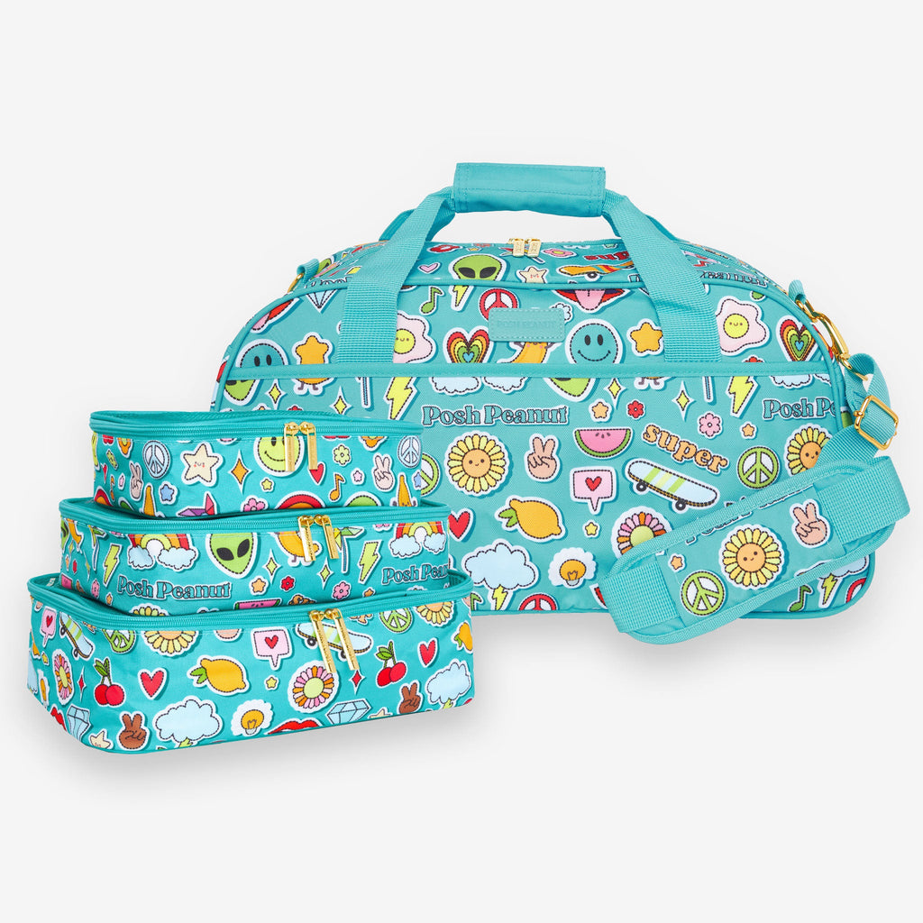 Sticker Medley Duffle Bag & Travel Cubes Bundle