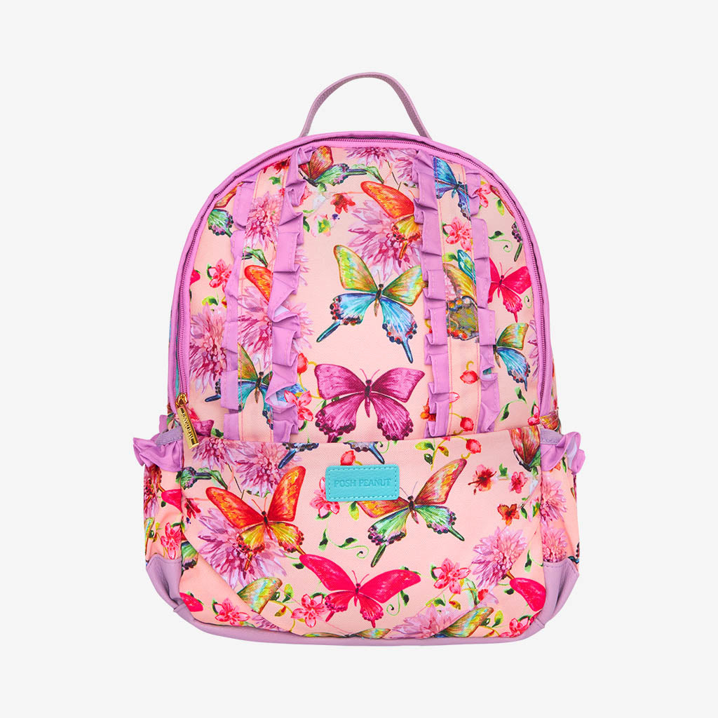 Watercolor Butterfly Ruffled Backpack