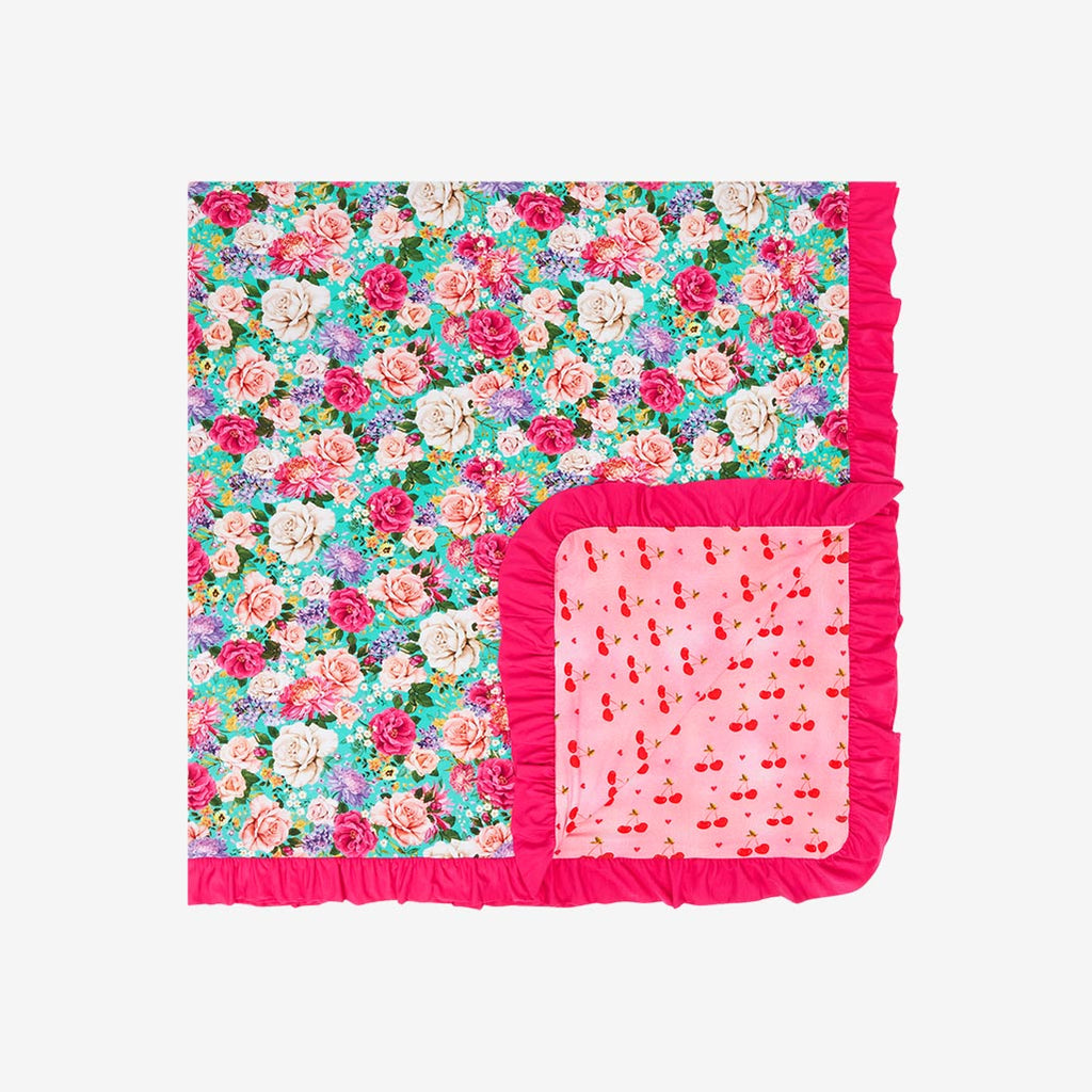 Lennon & Very Cherry Ruffled Luxe Patoo® Blanket