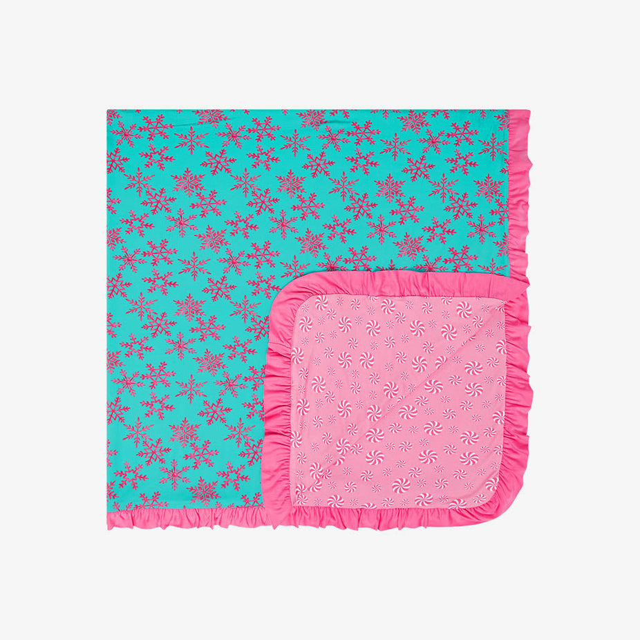 Queen of Snowflakes Ruffled Luxe Patoo® Blanket