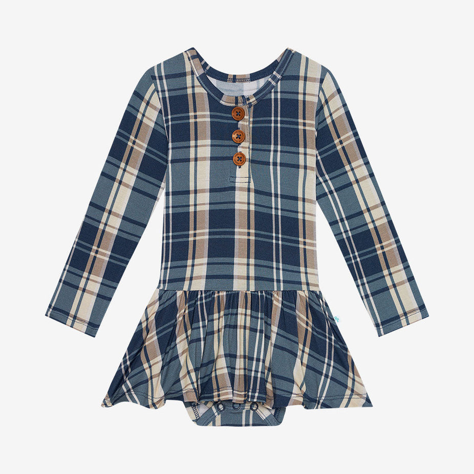 Joseph Long Sleeve Henley Twirl Skirt Bodysuit