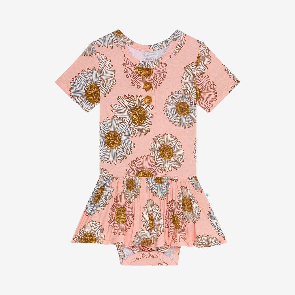 Millie Short Sleeve Henley Twirl Skirt Bodysuit