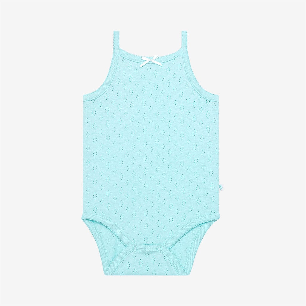 Robins Egg Pointelle Sleeveless Bodysuit