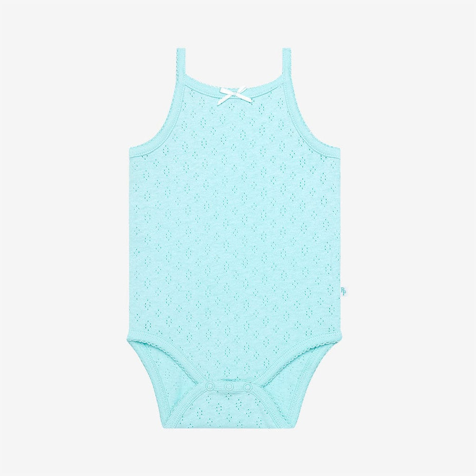 Robins Egg Pointelle Sleeveless Bodysuit