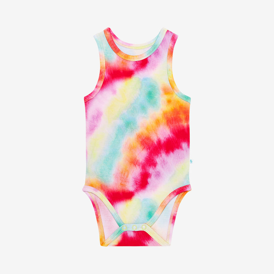 Rainbow Tie Dye Racerback Bodysuit