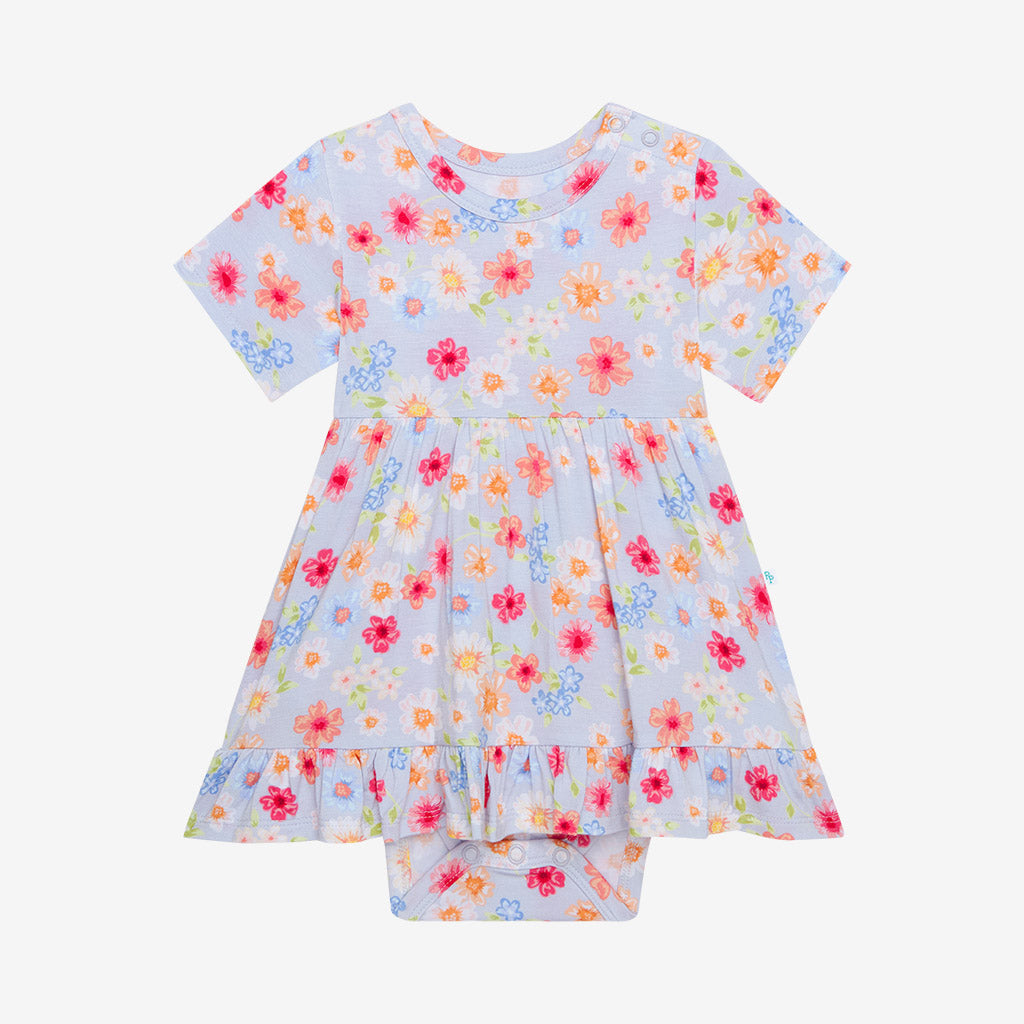 Carissa Ruffled Twirl Bodysuit Dress