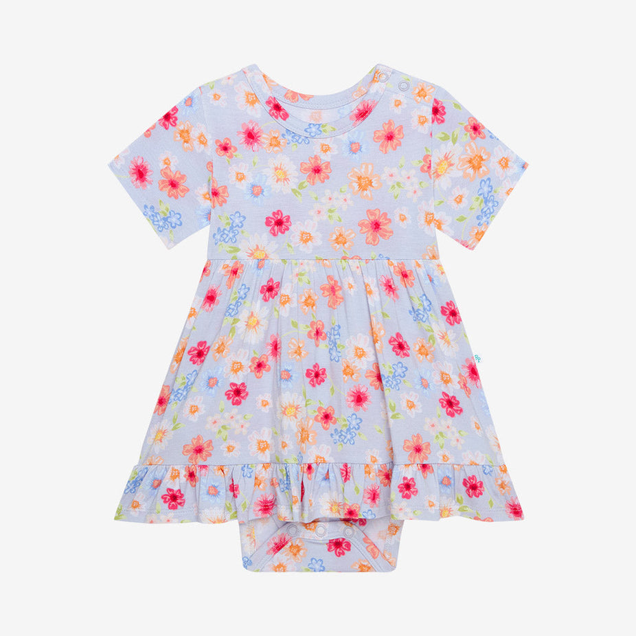 Carissa Ruffled Twirl Bodysuit Dress
