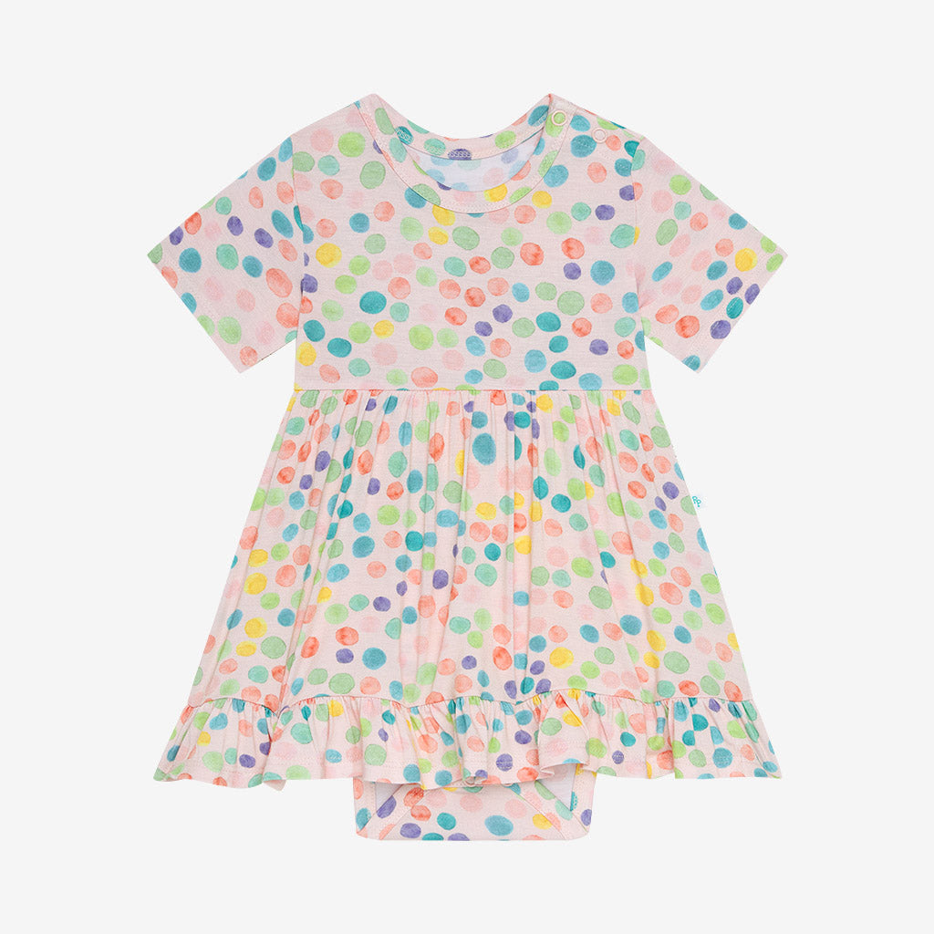 Estelle Ruffled Twirl Bodysuit Dress