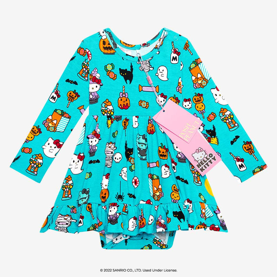 Hello Kitty® Halloween Long Sleeve Ruffled Bodysuit Dress