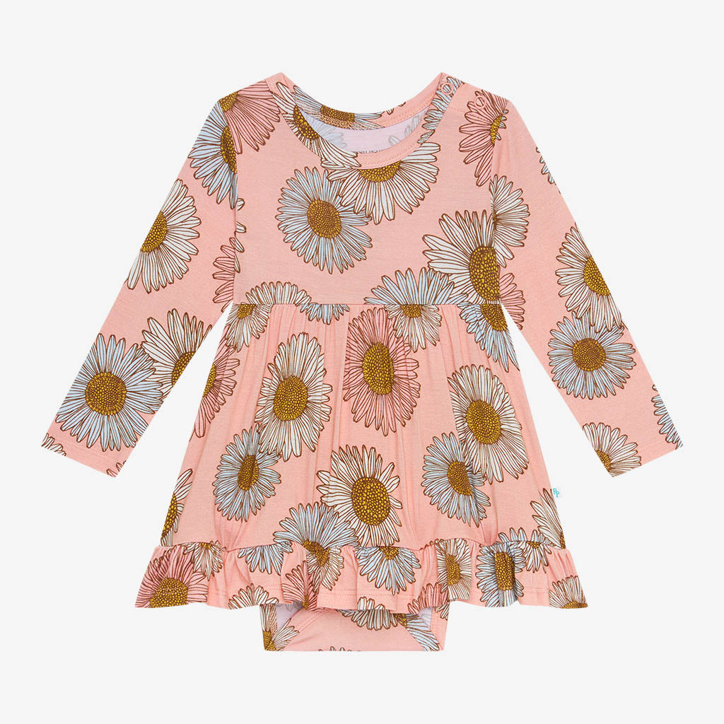 Millie Long Sleeve Ruffled Bodysuit Dress