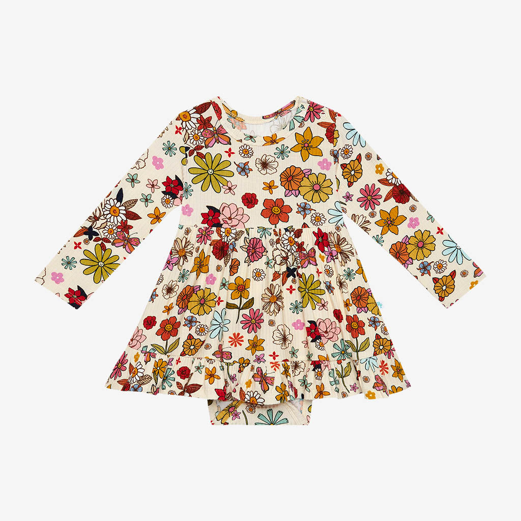 Sarineh Long Sleeve Ruffled Bodysuit Dress