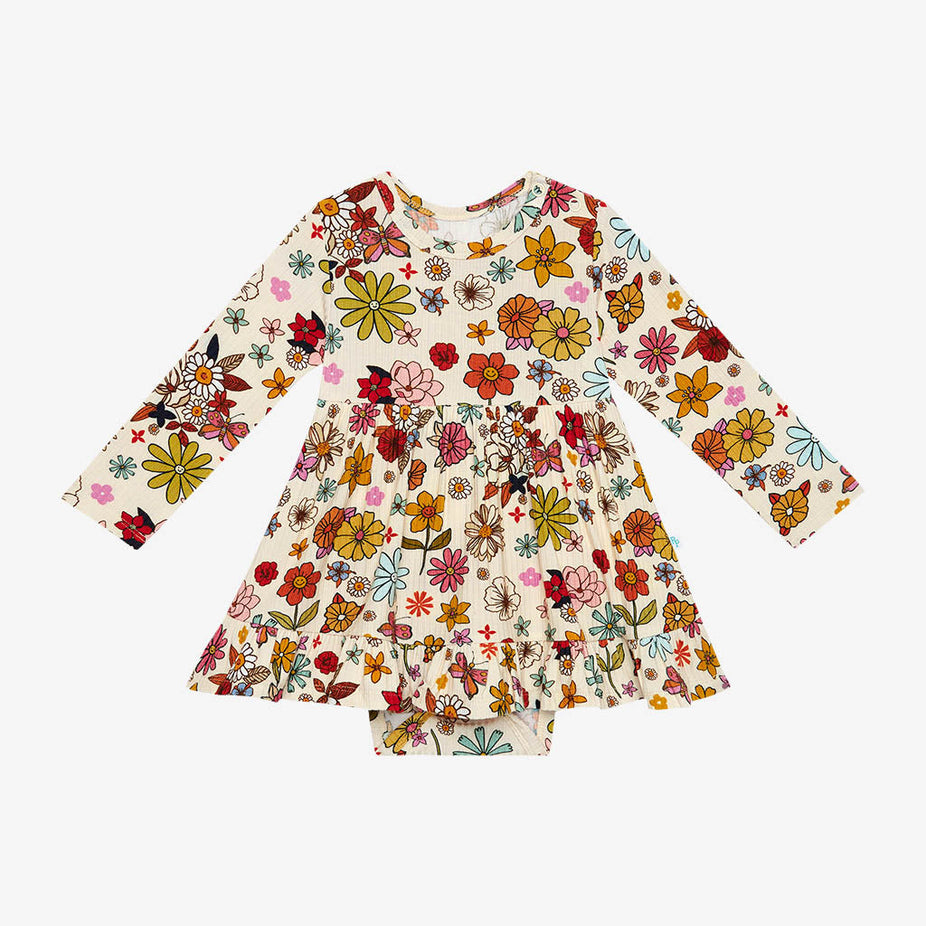 Sarineh Long Sleeve Ruffled Bodysuit Dress