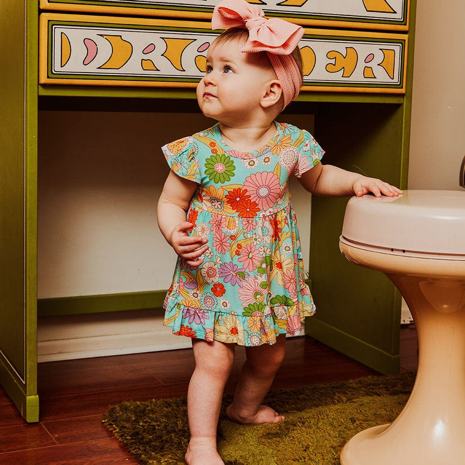 Dream Ruffled Twirl Bodysuit Dress