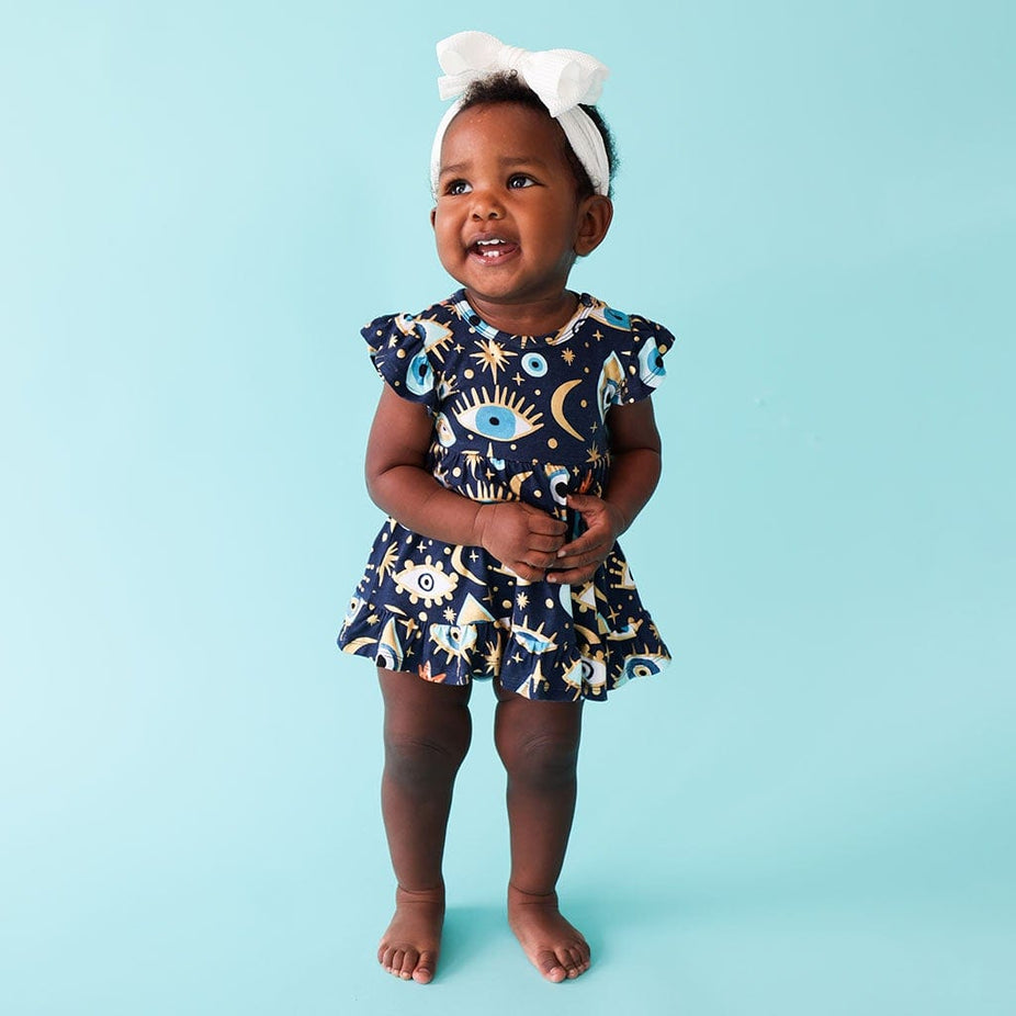 Fiona Ruffled Twirl Bodysuit Dress