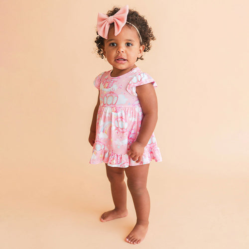 Posh Castle Ruffled Twirl Bodysuit Dress