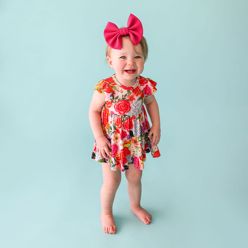Petra Ruffled Twirl Bodysuit Dress