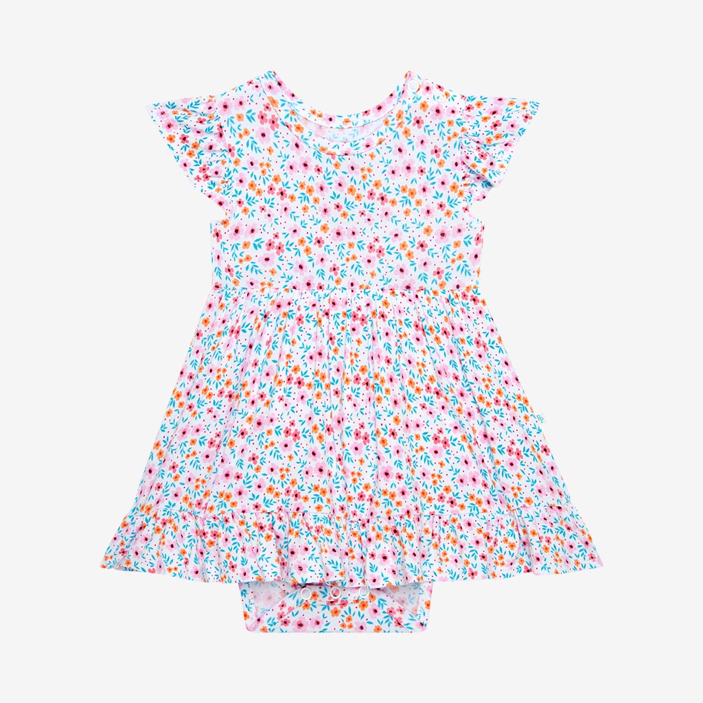 Steffi Ruffled Twirl Bodysuit Dress