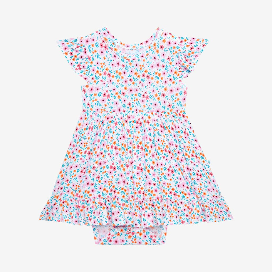 Steffi Ruffled Twirl Bodysuit Dress