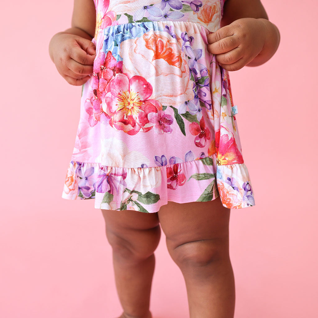 Brisa Racerback Ruffled Bodysuit Dress