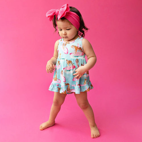 Kimmy Racerback Ruffled Bodysuit Dress