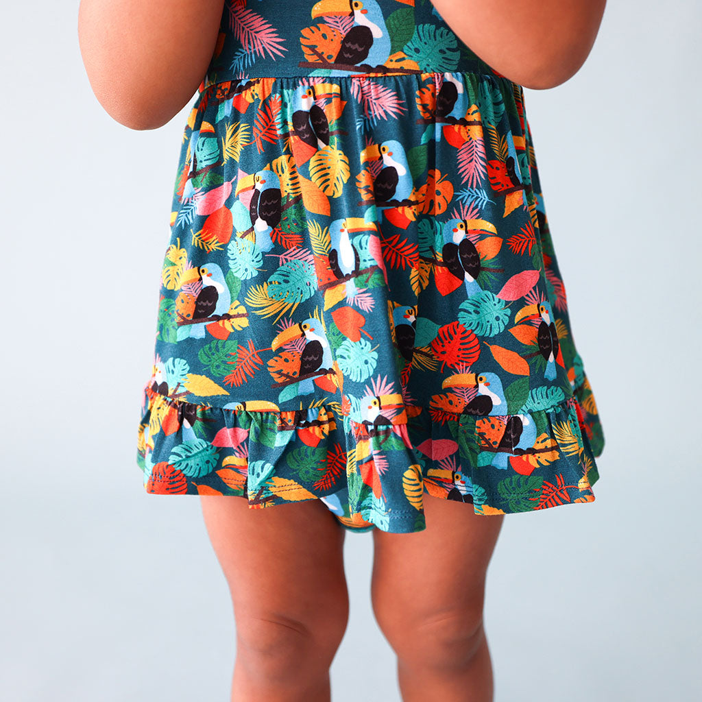 Rio Racerback Ruffled Bodysuit Dress