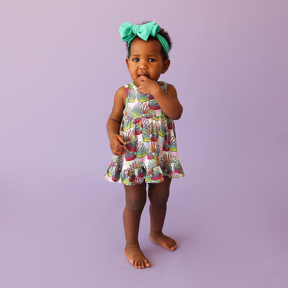 Totally Nineties Racerback Ruffled Bodysuit Dress